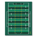 Minimalist Green Football Field Grid Rug