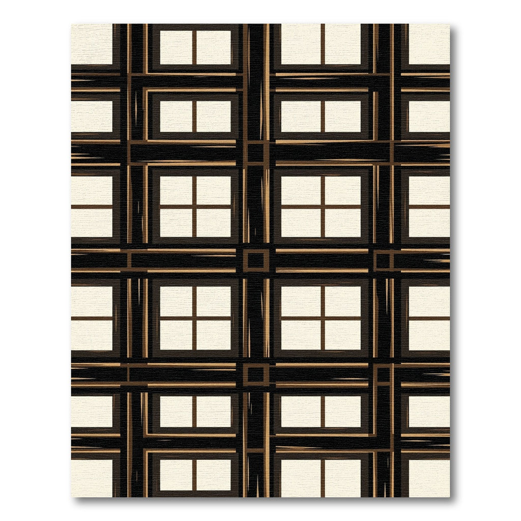 Black Tan Geometric Window Panel Rug