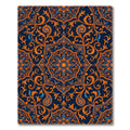 Ornate Navy and Amber Floral Mandalas Rug