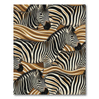 Amber Gold Zebra Animal Stripe Rug
