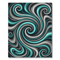 Aquamarine Gray Swirl Abstract Rug