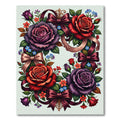 Romantic Velvet Rose and Ribbon Wreath Rug