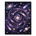Celestial Purple Spiral Nebula Galaxy Rug