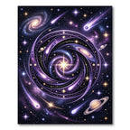 Celestial Purple Spiral Nebula Galaxy Rug