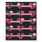 Pink Black Broken Heart Arrangement Rug