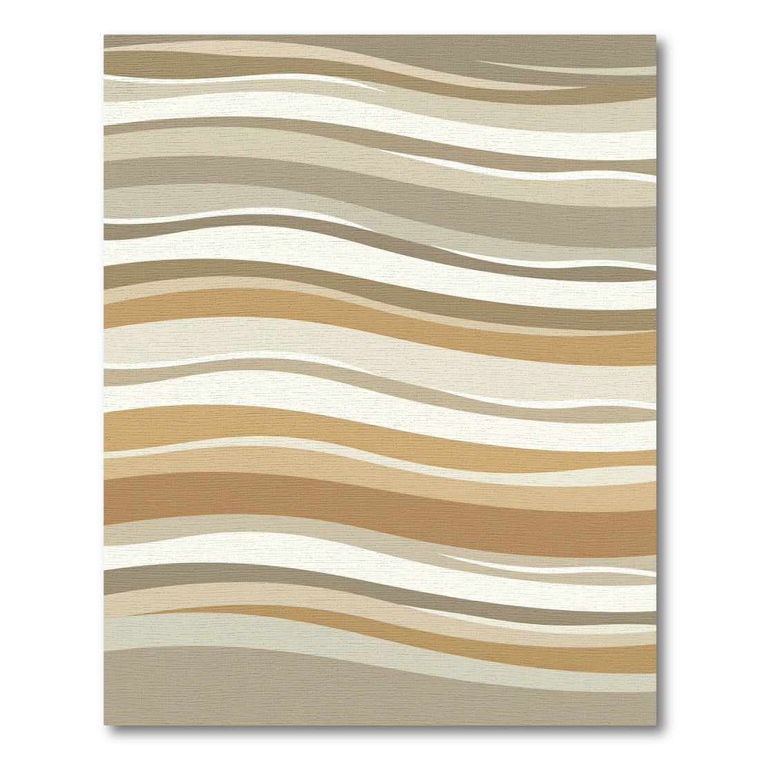 Modern Earthy Wave Abstract Striped Rug