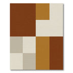 Minimalist Earth Tone Geometric Block Rug