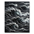 Dramatic Dark Ocean Wave Swirls Rug