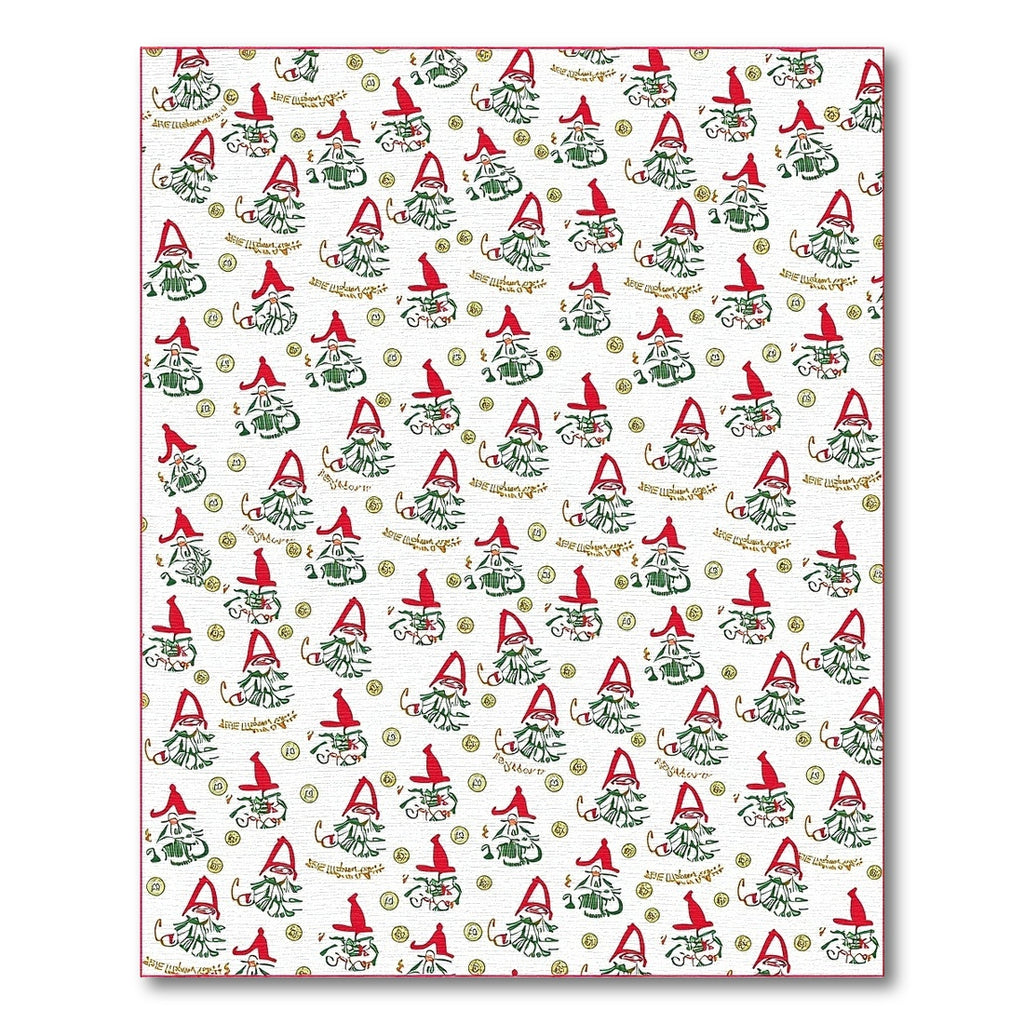 Festive Red Gnome Christmas Pattern Rug