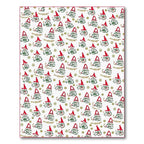 Festive Red Gnome Christmas Pattern Rug