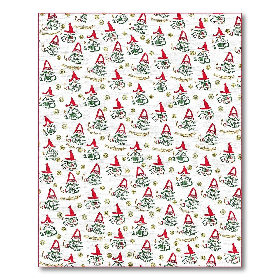 Festive Red Gnome Christmas Pattern Rug
