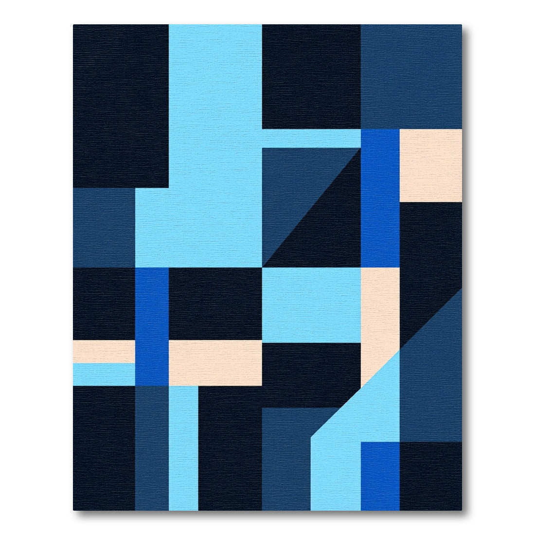 Abstract Geometric Arrangement Blues Rug