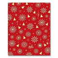 Festive Red Gold Snowflake Bell Collage Rug