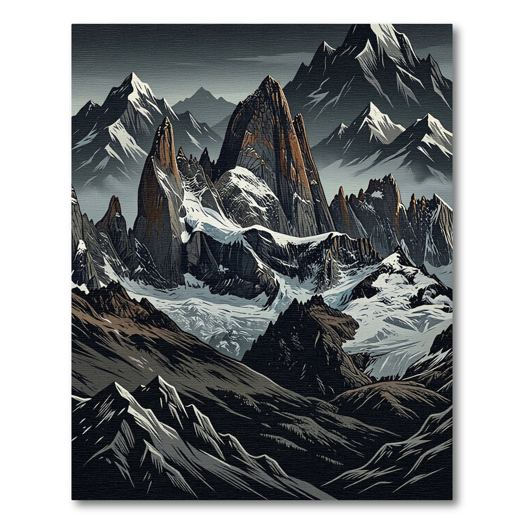 Dramatic Dark Mountain Range Vista Rug