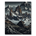 Dramatic Dark Mountain Range Vista Rug