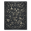 Ornate Black Floral Scrollwork Rug