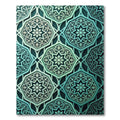 Teal Emerald Octagonal Geometric Lattice Rug
