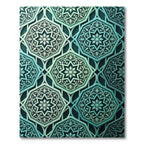 Teal Emerald Octagonal Geometric Lattice Rug