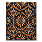 Gilded Celestial Sunburst Interlocking Chain Rug