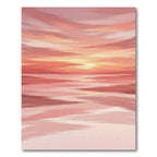 Coral Sunset Abstract Brushstroke Rug