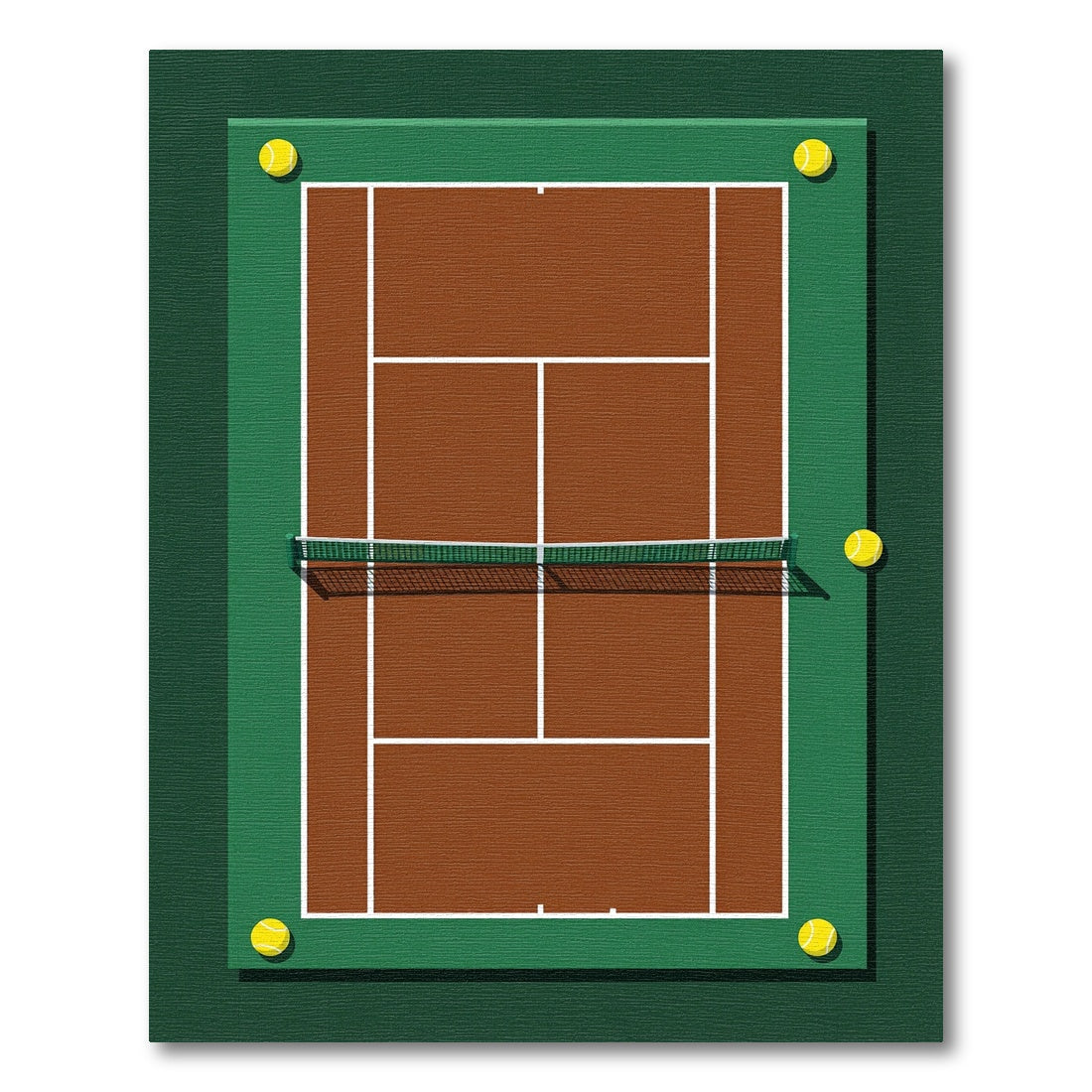 Clay Court Tennis Aerial View Rug