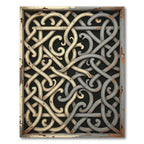 Metallic Gold and Silver Entwined Scroll Rug