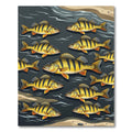Golden Yellow Perch School Aquatic Art Rug