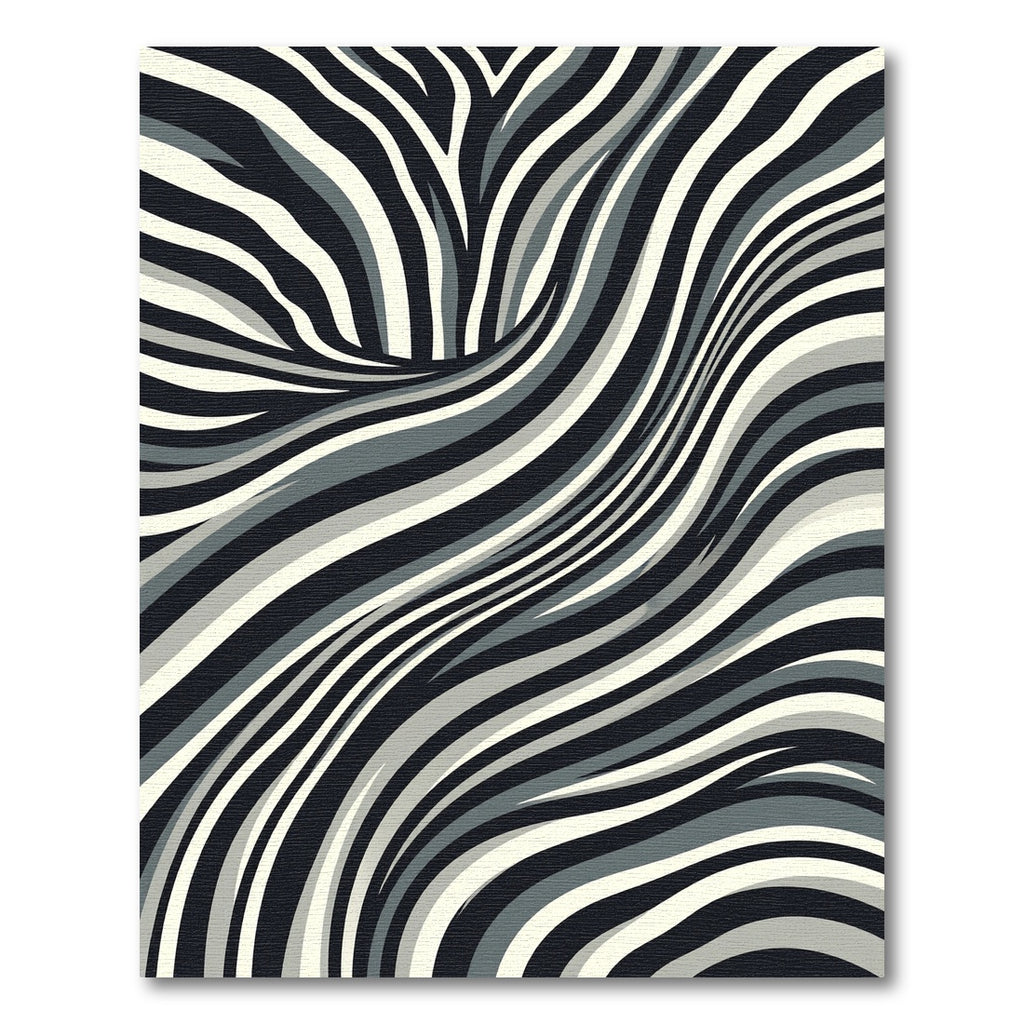Abstract Black White Gray Swirl Rug