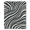 Abstract Black White Gray Swirl Rug