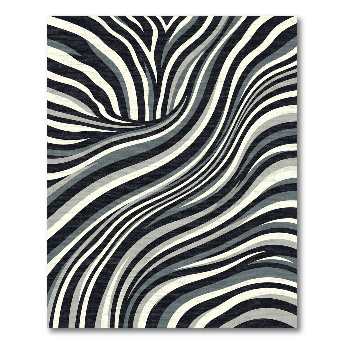 Abstract Black White Gray Swirl Rug