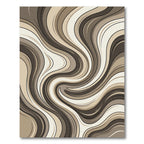 Cream and Coffee Fluid Swirl Rug