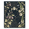 Celestial Moon Phase Floral Gold Rug