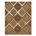 Geometric Earthy Tone Diamond Grid Rug