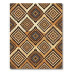 Geometric Earthy Tone Diamond Grid Rug