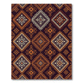 Earthy Copper Geometric Tribal Diamond Rug
