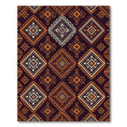 Earthy Copper Geometric Tribal Diamond Rug