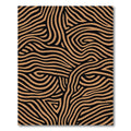 Black Amber Curled Wavy Lines Rug