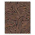 Black Amber Curled Wavy Lines Rug