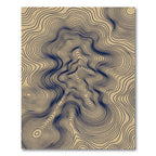Navy Blue Organic Contour Line Rug