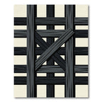 Dark Gray Wooden Cross Hatch Rug