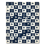 Nautical Houses and Flags Checkerboard Rug