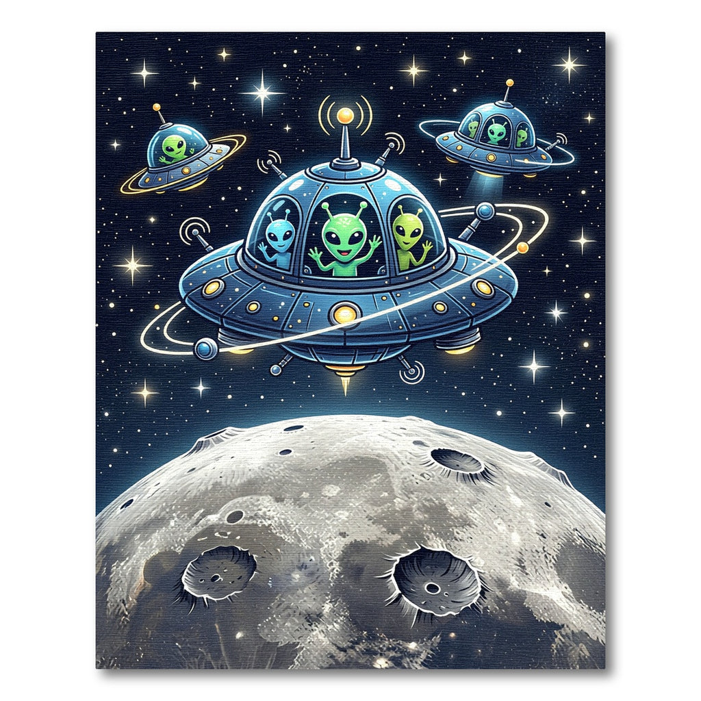 Cosmic Interstellar Alien Flying Saucer Rug