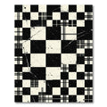 Monochromatic Plaid Checkerboard Splatter Rug