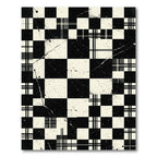 Monochromatic Plaid Checkerboard Splatter Rug