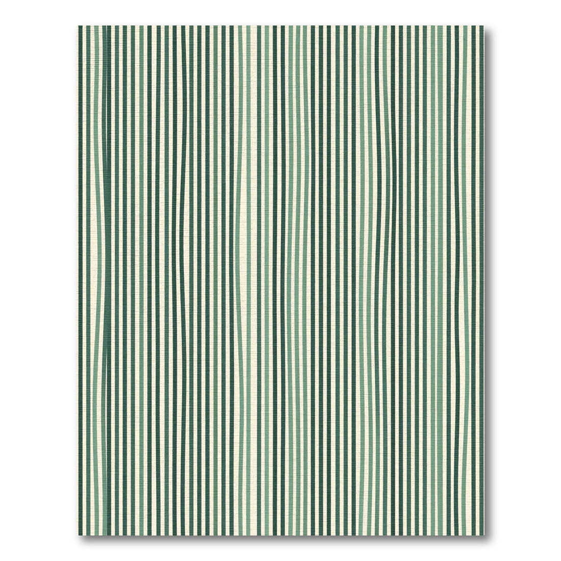Green Vertical Wavy Line Stripe Rug