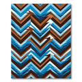 Modern Blue and Bronze Chevron Arrow Rug