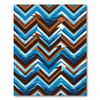 Modern Blue and Bronze Chevron Arrow Rug