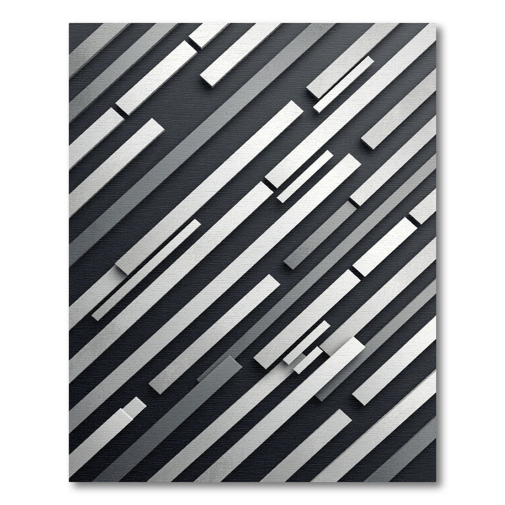 Modern Monochrome Diagonal Stripe Rug
