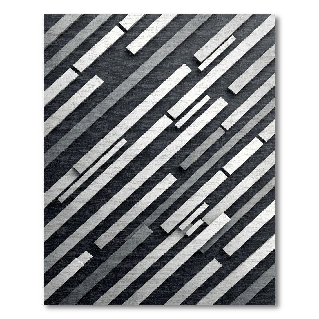 Modern Monochrome Diagonal Stripe Rug