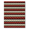 Nautical Ivory Red Rope Stripes Rug